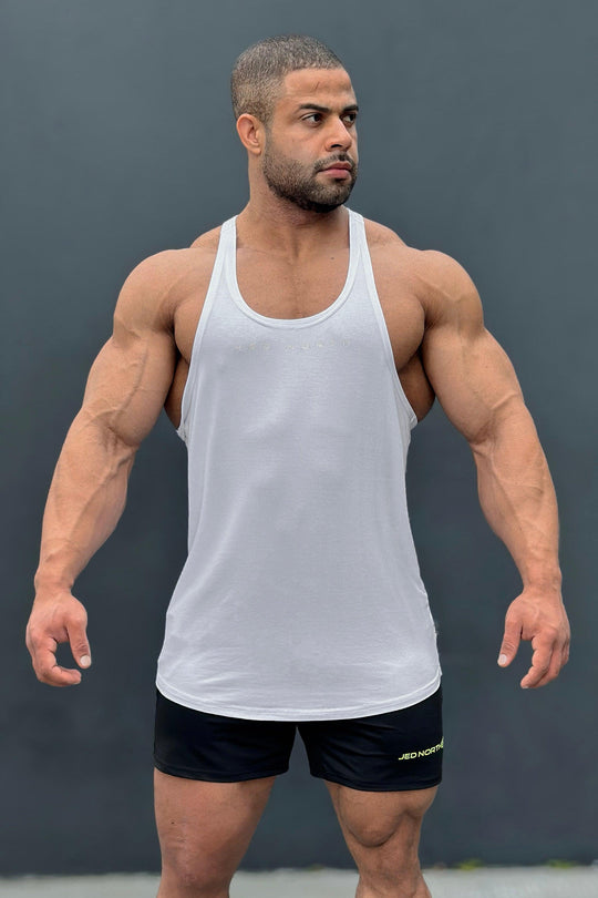 Classic Bodybuilding Racerback Stringer - White