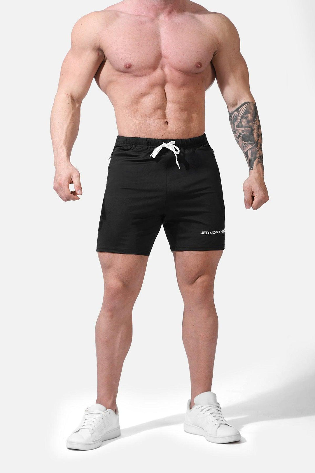Agile Plus 6.5'' Bodybuilding Shorts w Zipper Pockets - Black