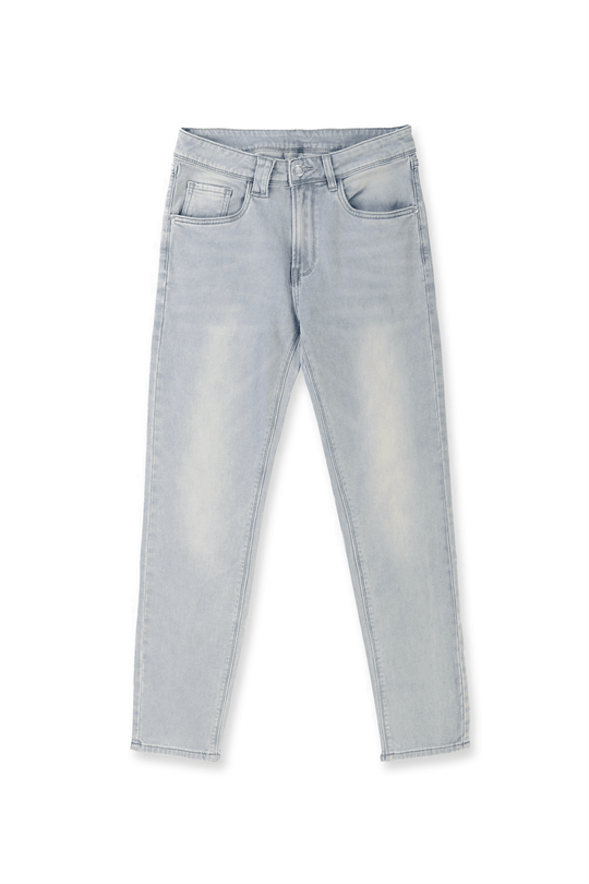 Men's Premium Fitted Stretchy Jeans - Faded Light Blue