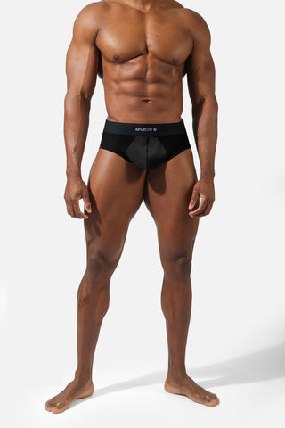 Men's Workout Mesh Briefs 2 Pack - Black & Dark Gray