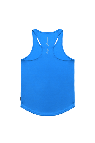 Fast-Dry Bodybuilding Workout Stringer - Blue Logo - Jed North