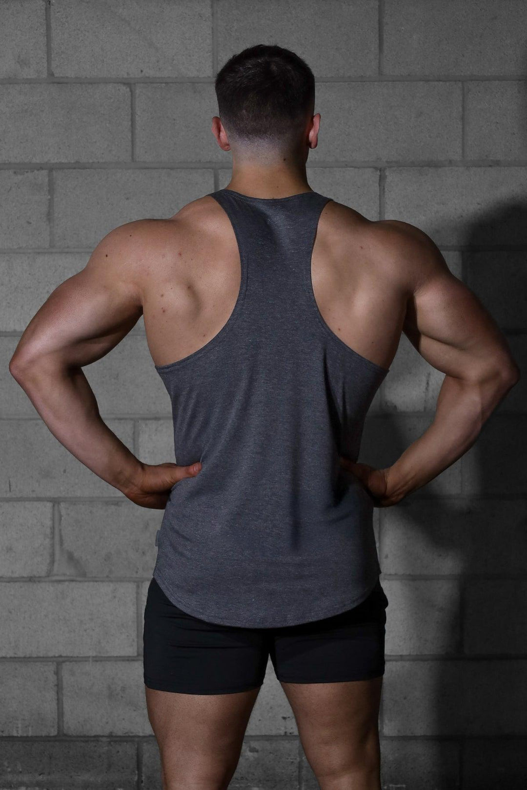 Classic Bodybuilding Racerback Stringer - Heather Gray