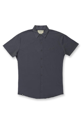 Button-up Muscle T-Shirt - Dark Gray - Jed North