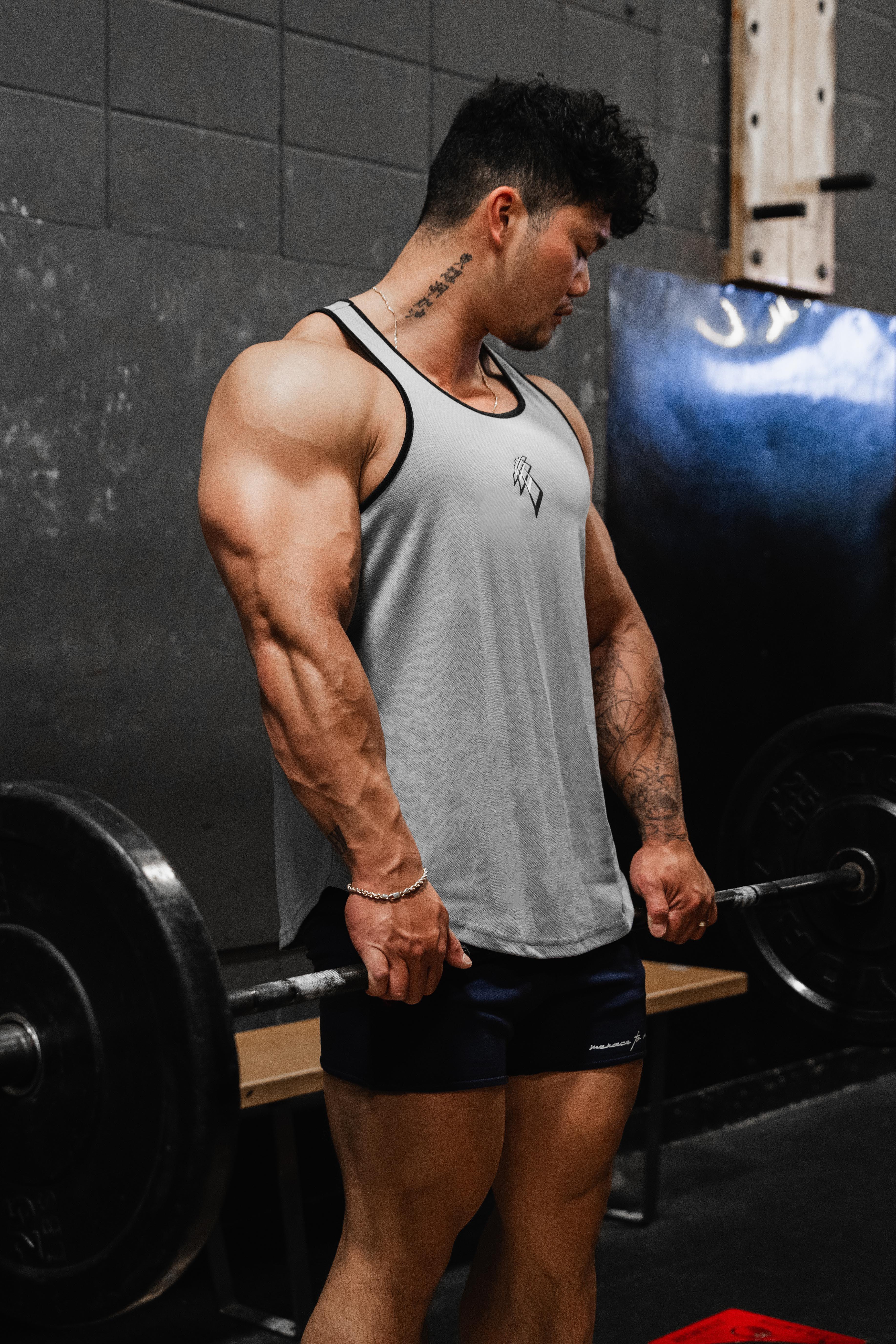 Fast-Dry Bodybuilding Workout Stringer - Gray