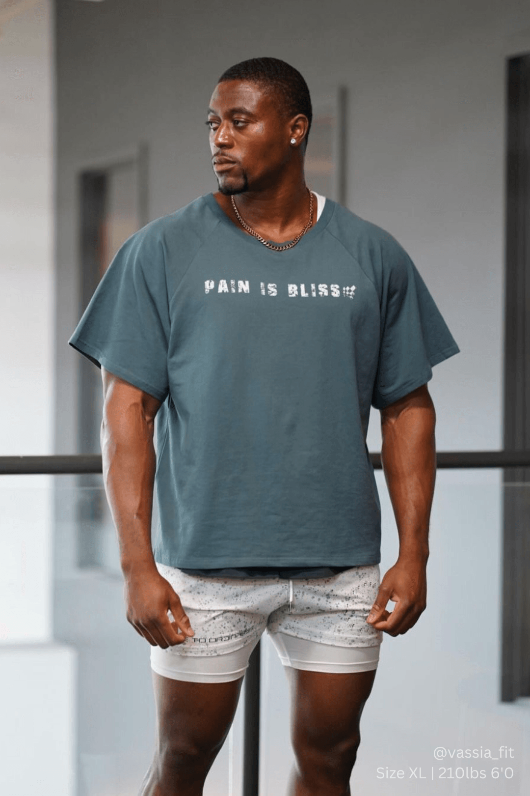 Retro Bodybuilding Oversized T Shirt Gray