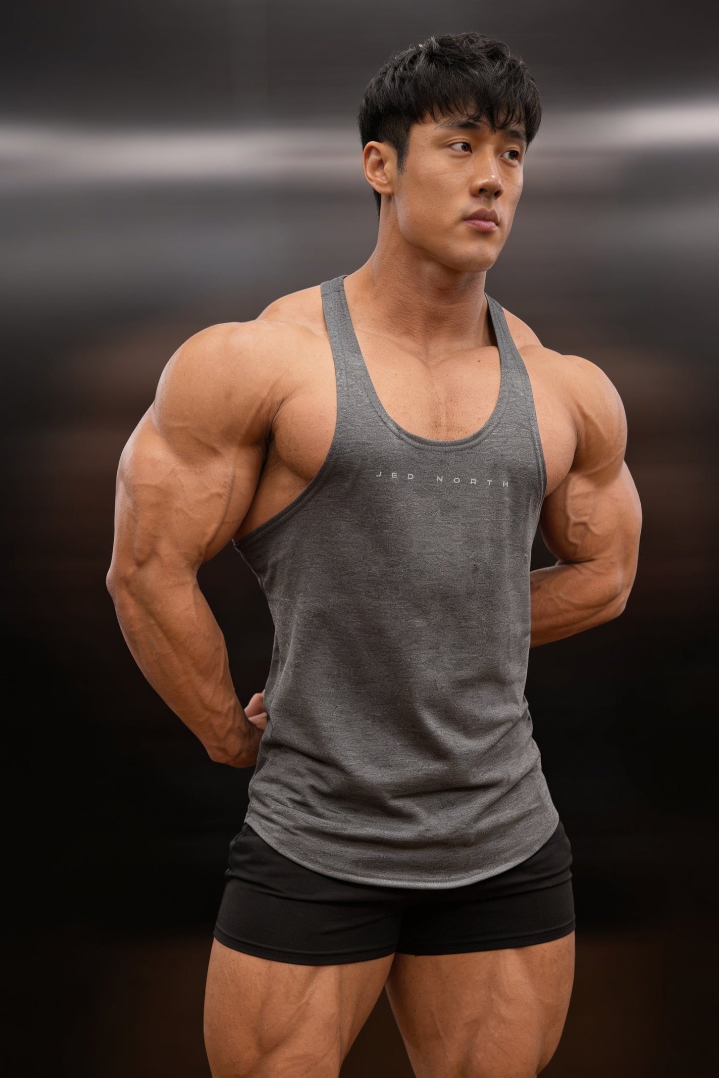 Classic Bodybuilding Racerback Stringer - Heather Gray – Jed North