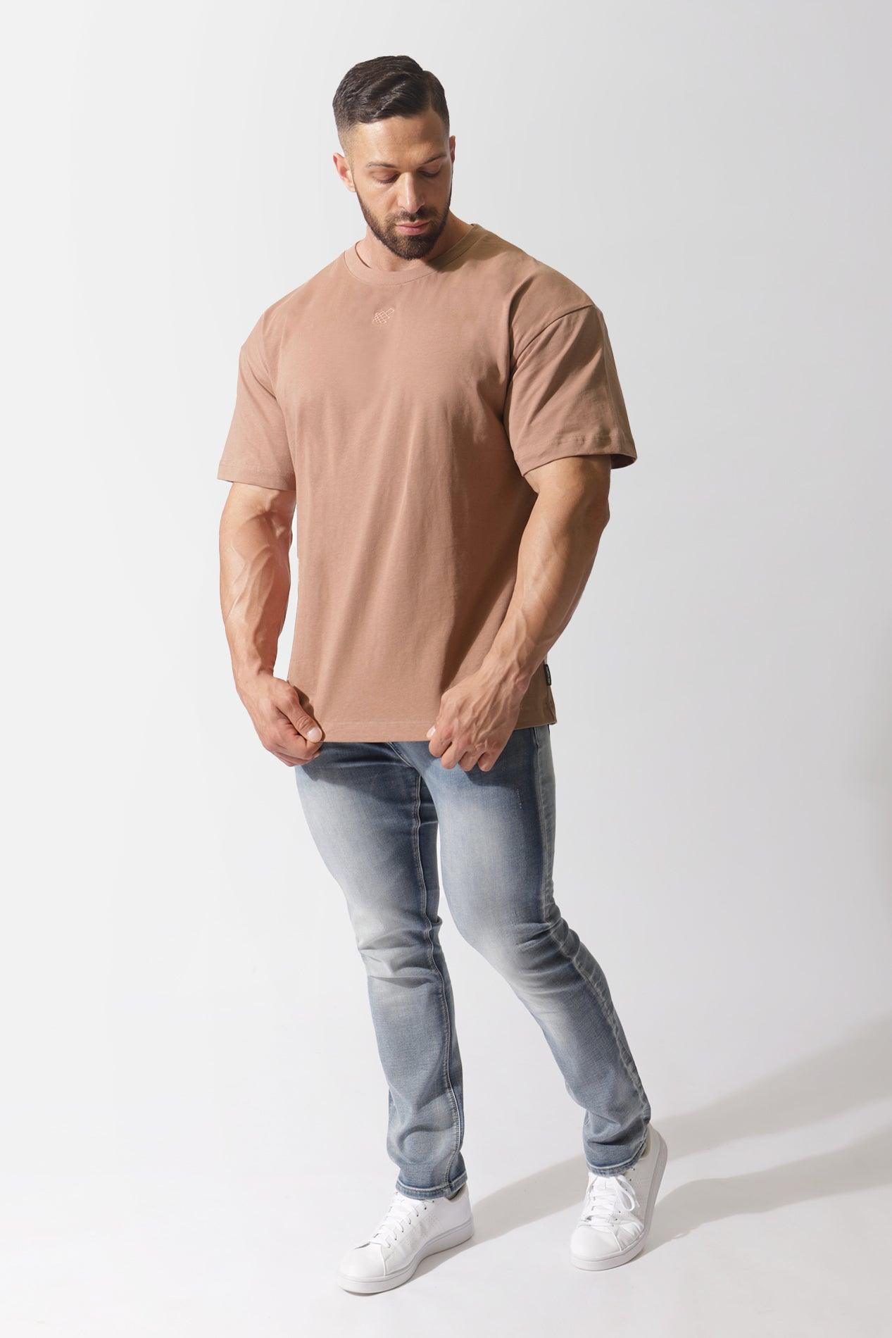 Casual T-shirts for Men | Bodybuilding & Fitness Gym Wear| Jed North S / Brown