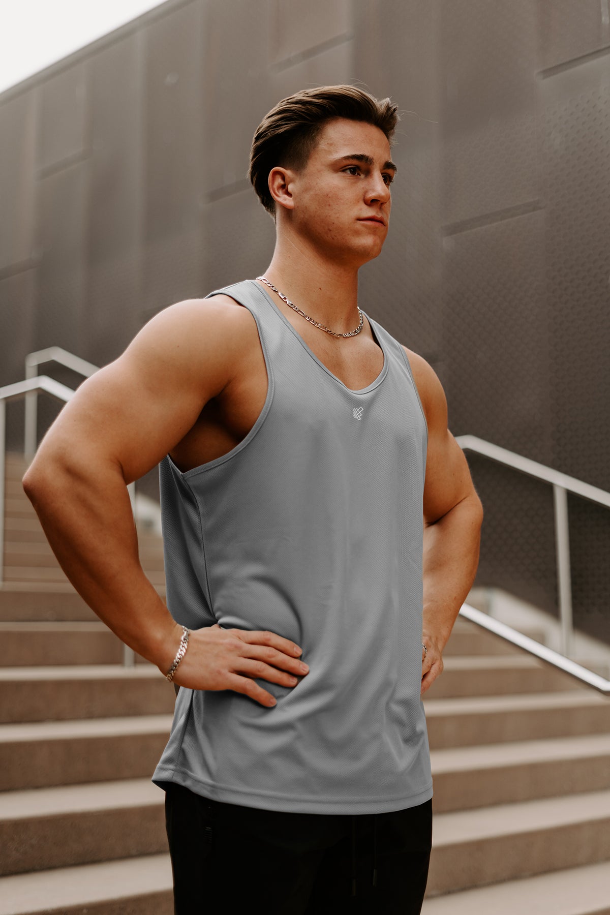 Workout Muscle Tee - Gray – Jed North Canada
