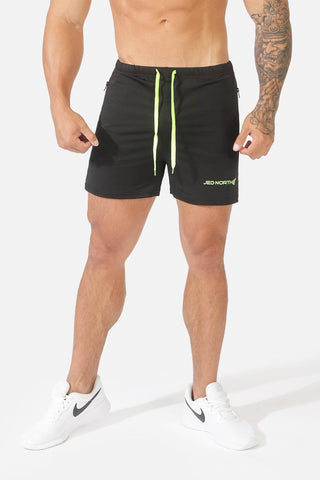 Agile Bodybuilding 4'' Shorts w Zipper Pockets - Black - Jed North