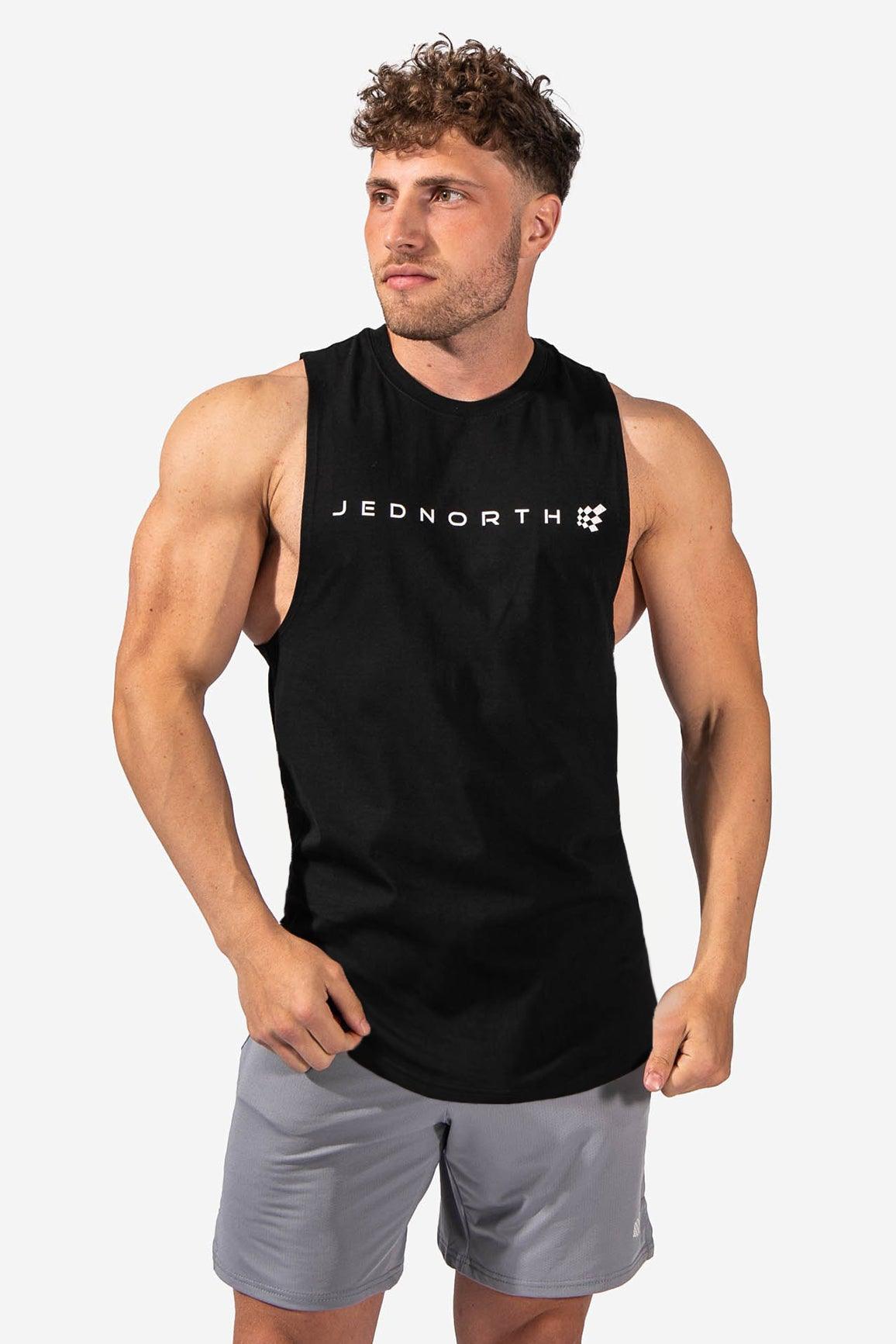 Men's Sleeveless Training Tee - Black with Logo – Jed North