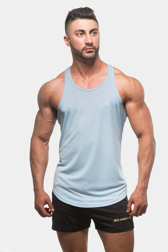 Dri-Fit Workout Bodybuilding Stringer - Light Blue - Jed North