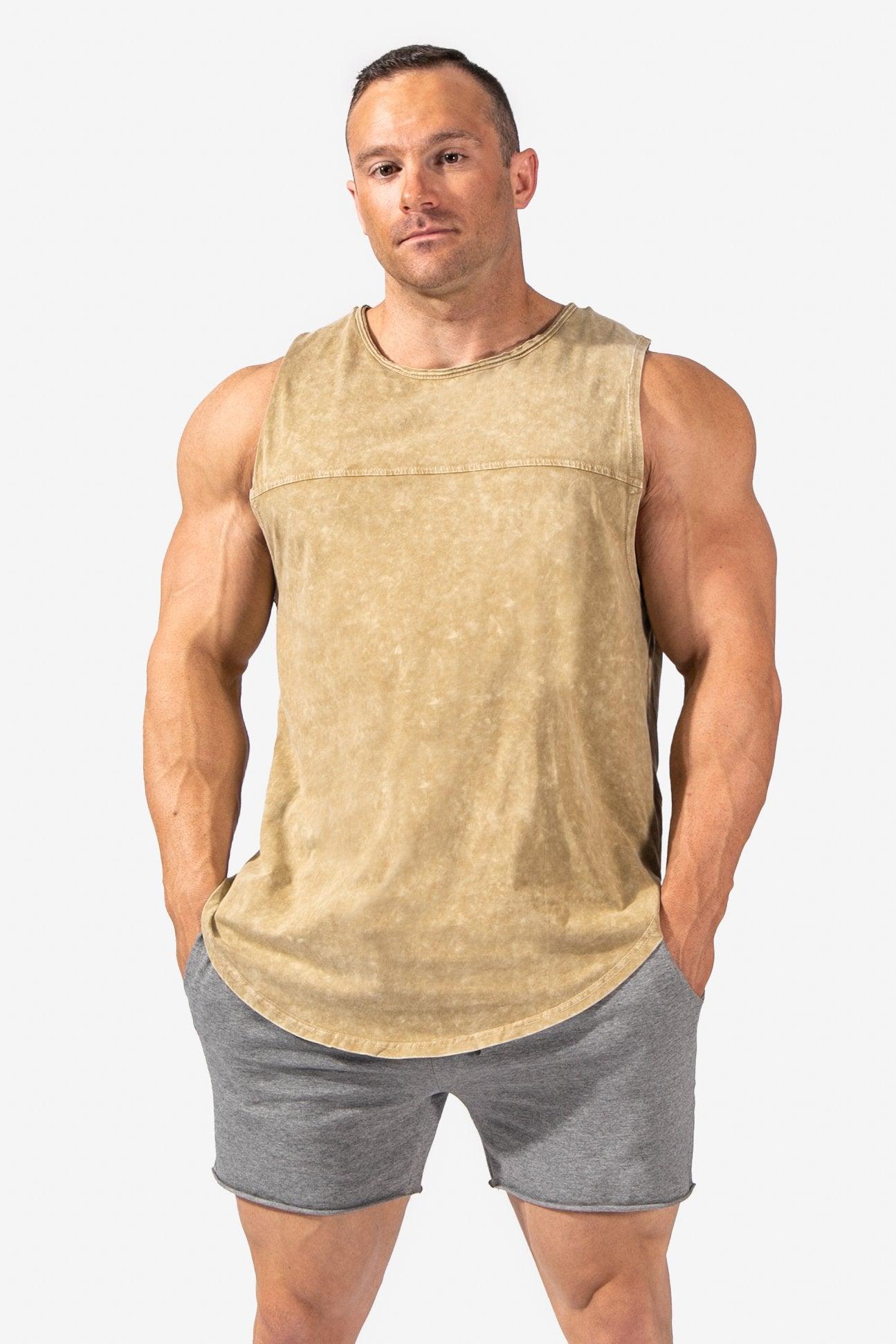 Just Gym Wear Muscle Guys Clothing Mens Loose Open Side Tank Tops
