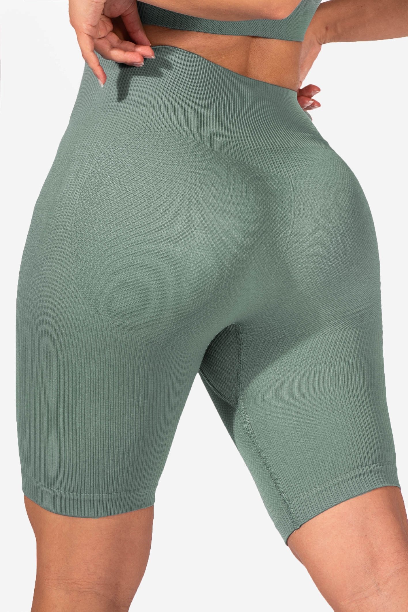 Rio Ribbed Biker Shorts - Teal Women's shorts Jed North 