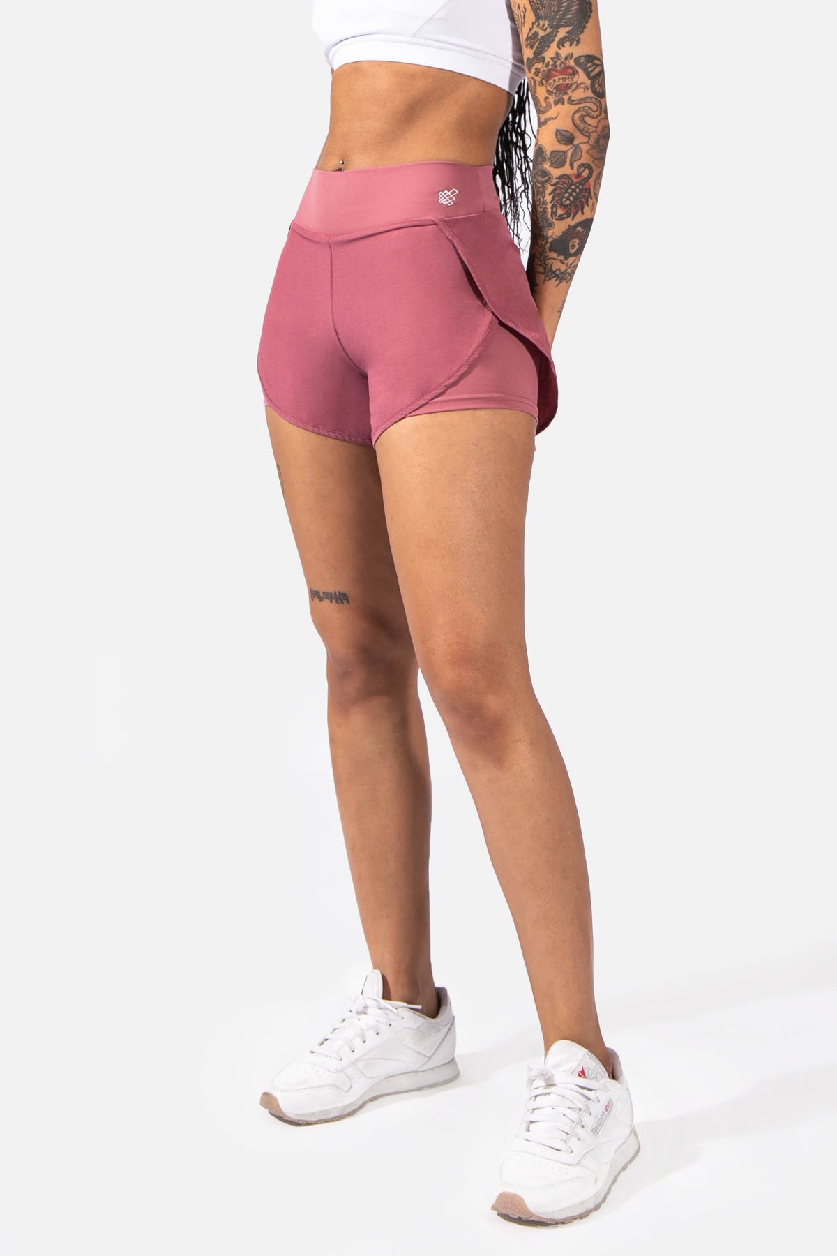 Women's 2 in 1 Tulip-hem Athletic Shorts - Pink Women's shorts Jed North 
