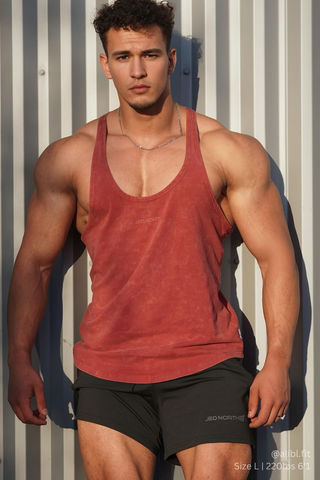 Classic Vintage Washed Racerback Stringer - Crimson