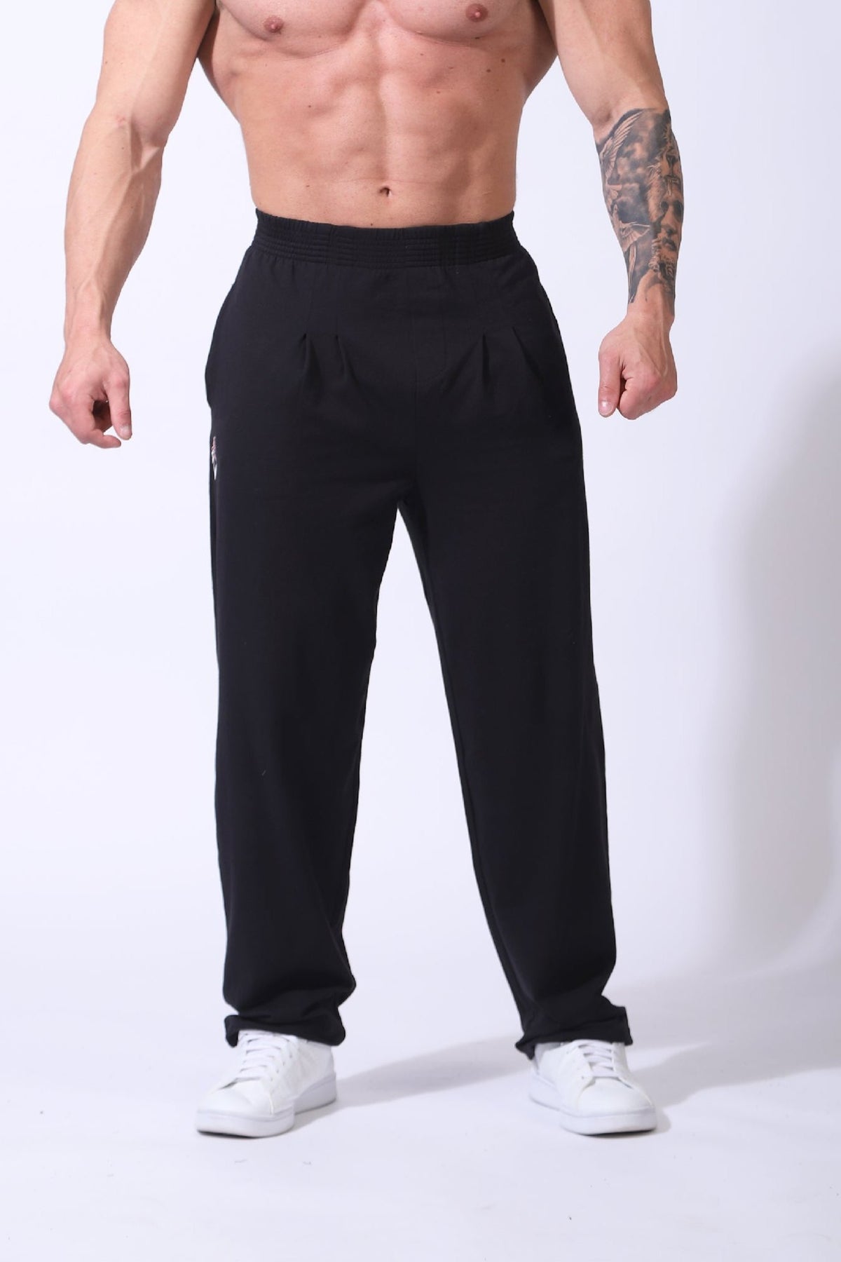 Retro Oversized Bodybuilding Pants - Black