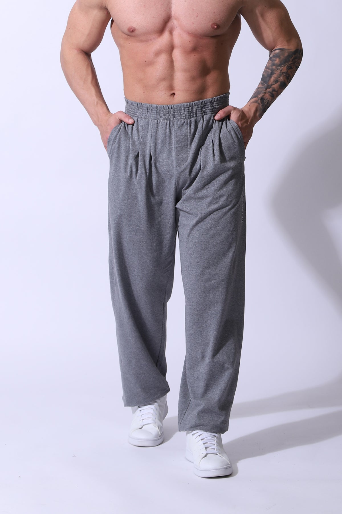 Retro Oversized Bodybuilding Pants - Glacier Gray