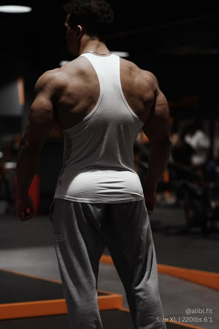 Classic Bodybuilding Racerback Stringer - White