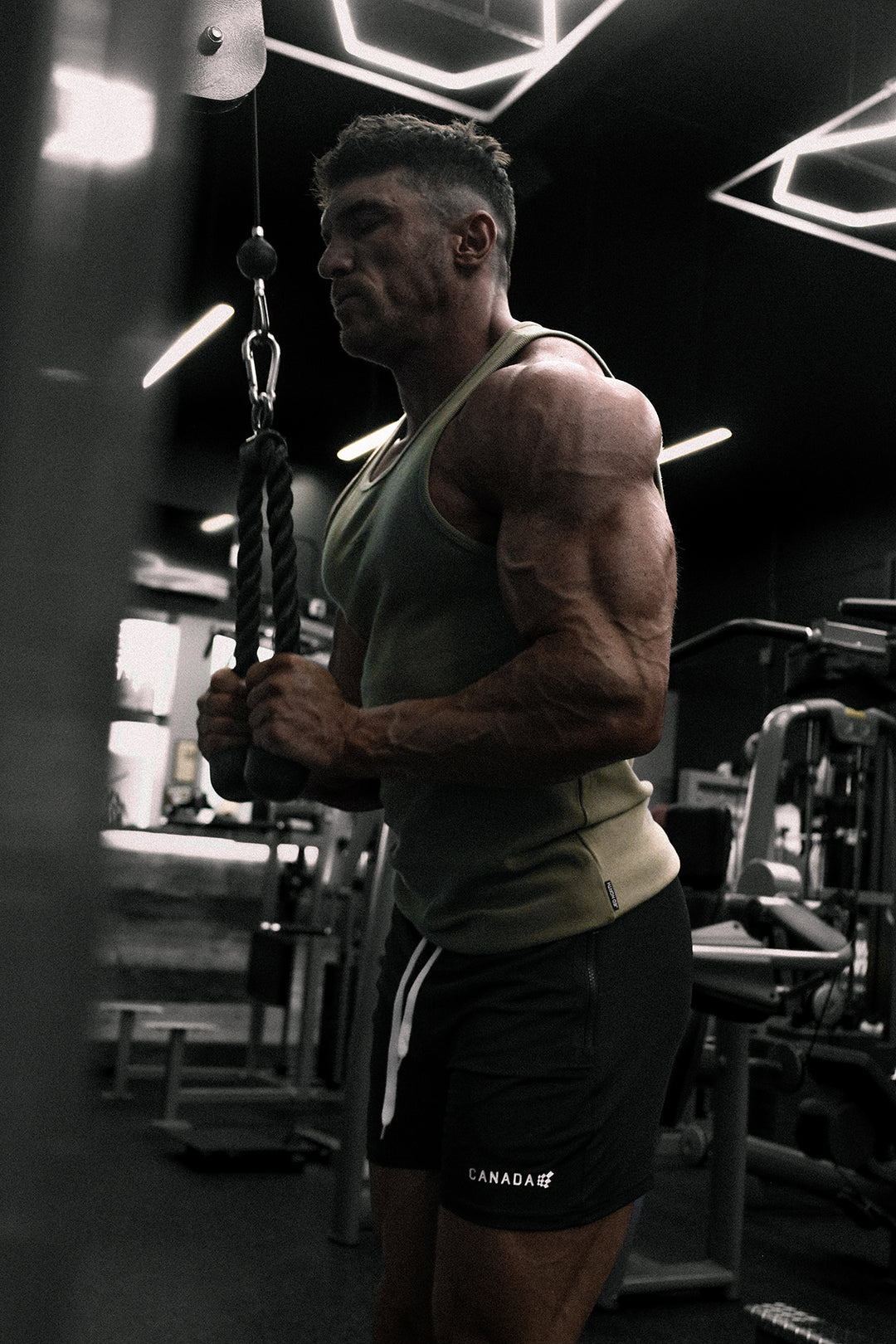 Ribbed Muscle Tank Top - Khaki