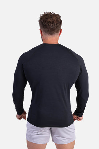 Agile Long Sleeve Activewear Training Tee - Charcoal Black