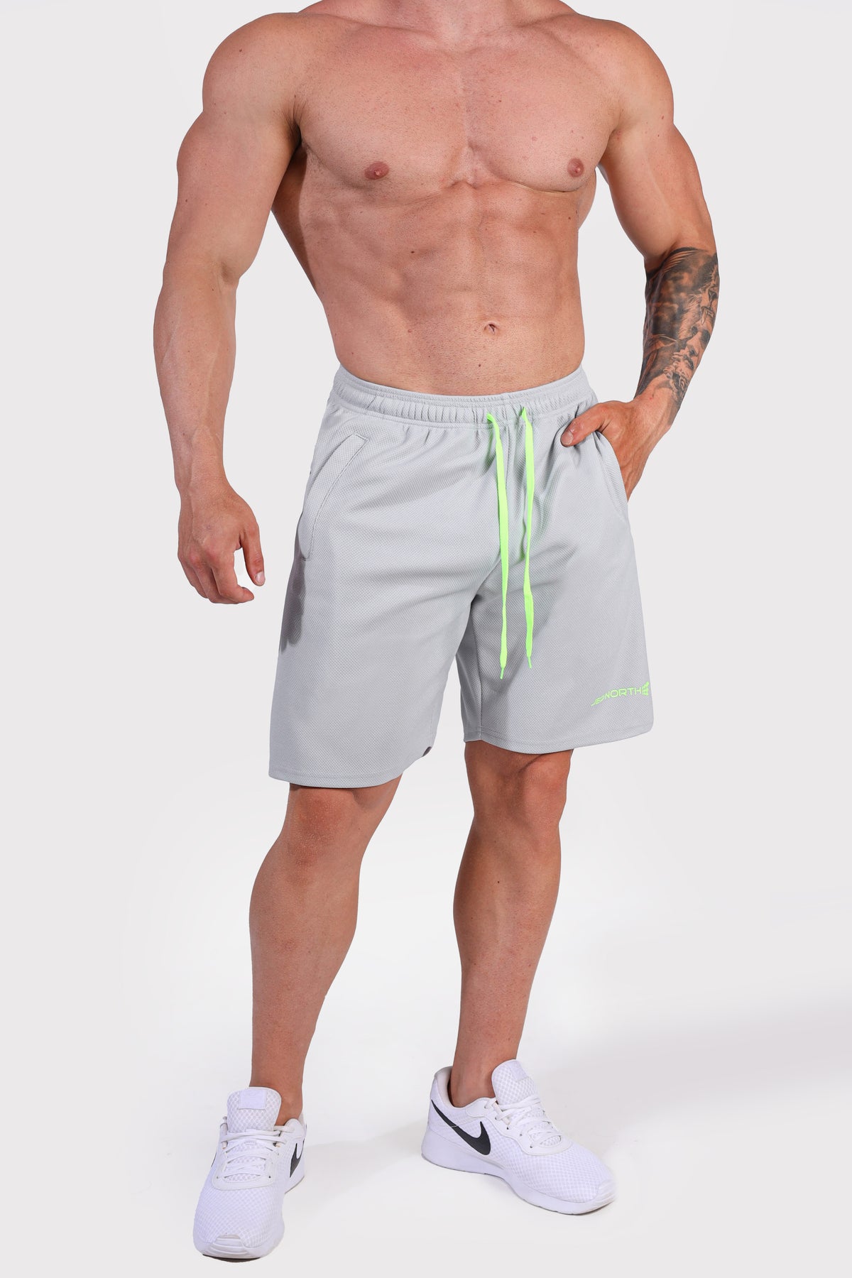 Men's Pro Mesh Shorts 8" - Light Gray