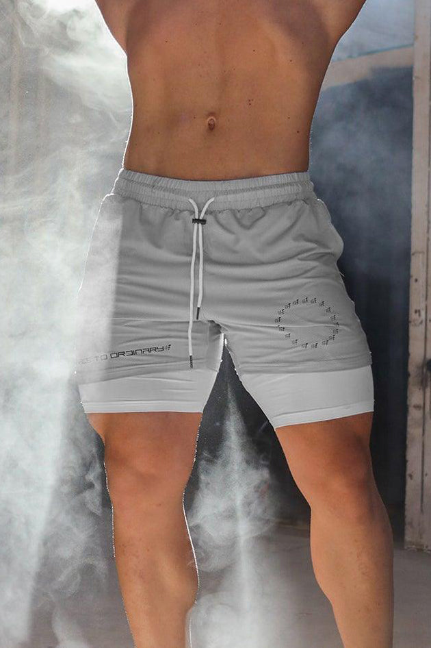 Men's 2 In 1 Active Training 7'' Shorts - Silver