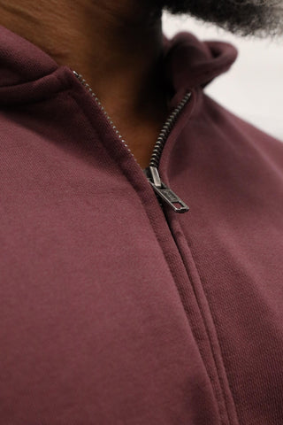 All Or Nothing French Terry Classic Zip-Up Hoodie - Maroon - Jed North