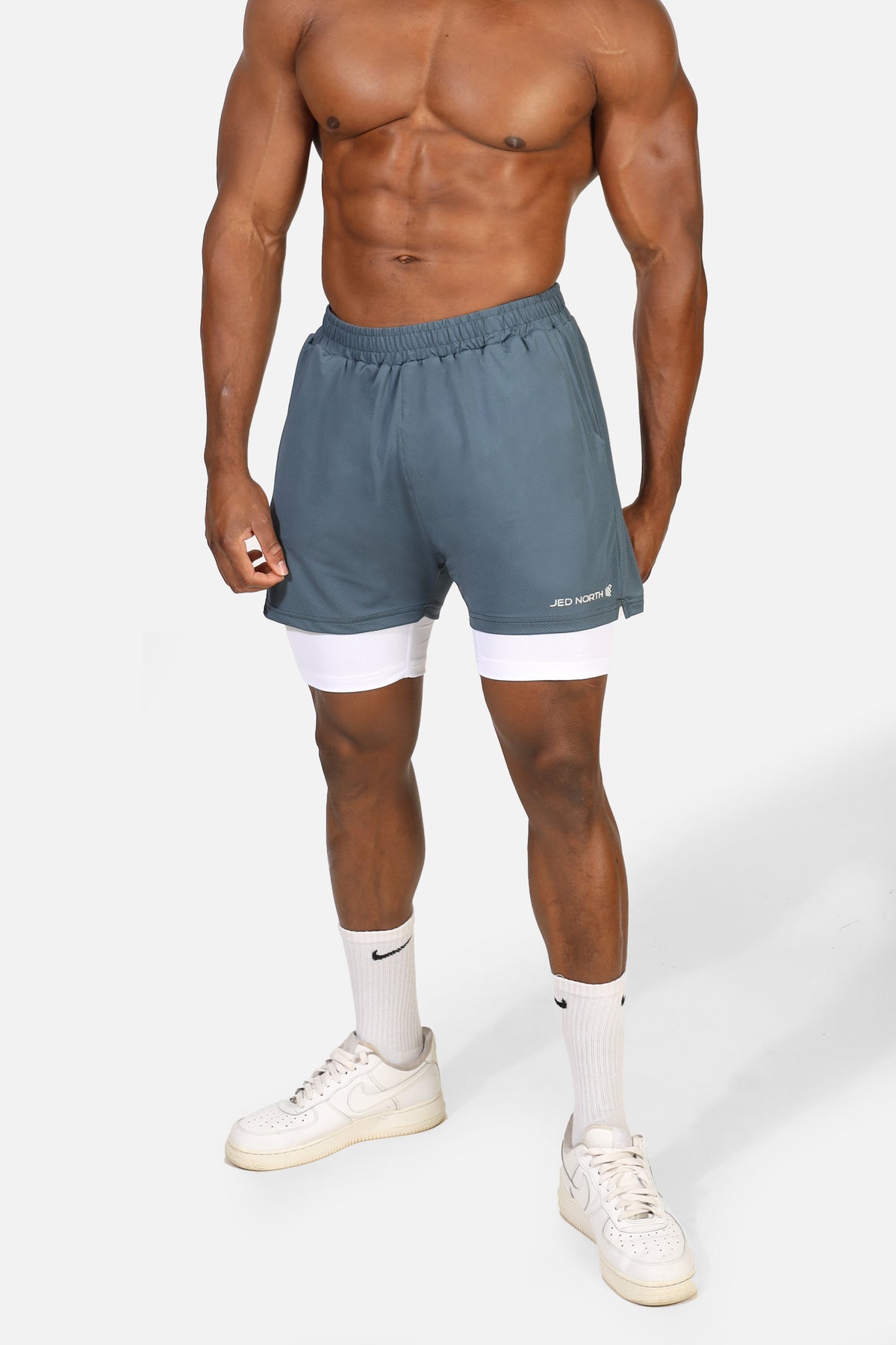 Men's 2-In-1 Active 7" Training Shorts - Storm Gray