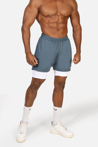 Men's 2-In-1 Active 7" Training Shorts - Storm Gray