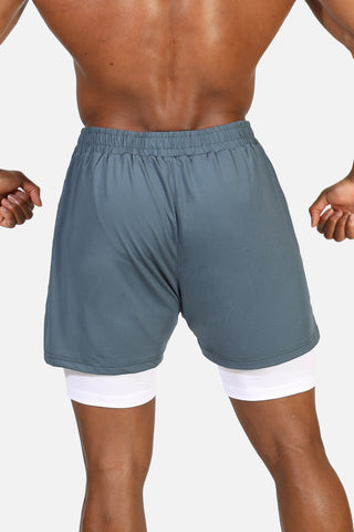 Men's 2-In-1 Active 7" Training Shorts - Storm Gray