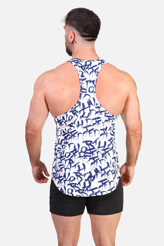 Graphic Muscle Stringer - White Graffiti