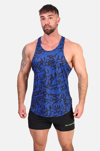 Graphic Muscle Stringer - Navy Graffiti