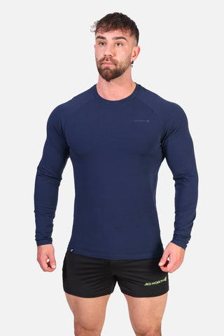 Titan Muscle-Fit Long Sleeve T-Shirt - Navy