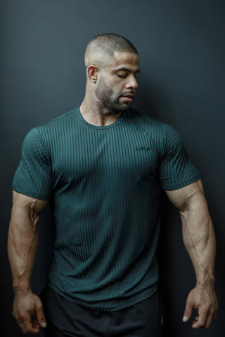 Ribbed Muscle-Fit T-Shirt - Forest Green