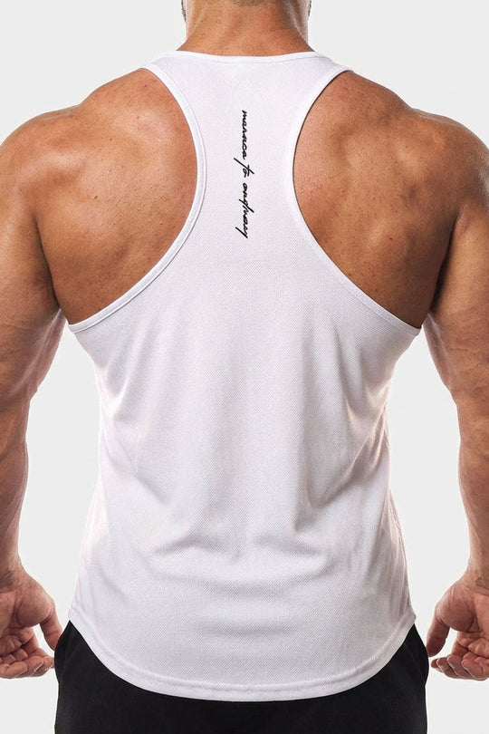Fast-Dry Bodybuilding Workout Stringer - White