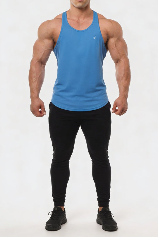 Fast-Dry Bodybuilding Workout Stringer - Electric Blue