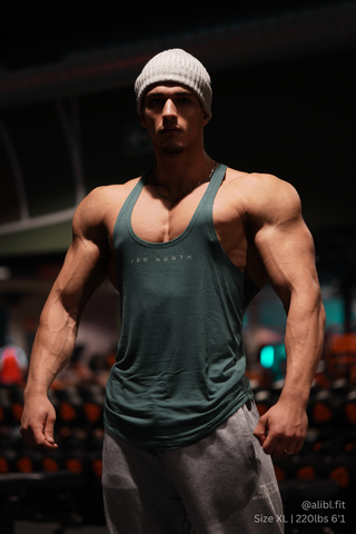 Classic Bodybuilding Racerback Stringer - Sea Green