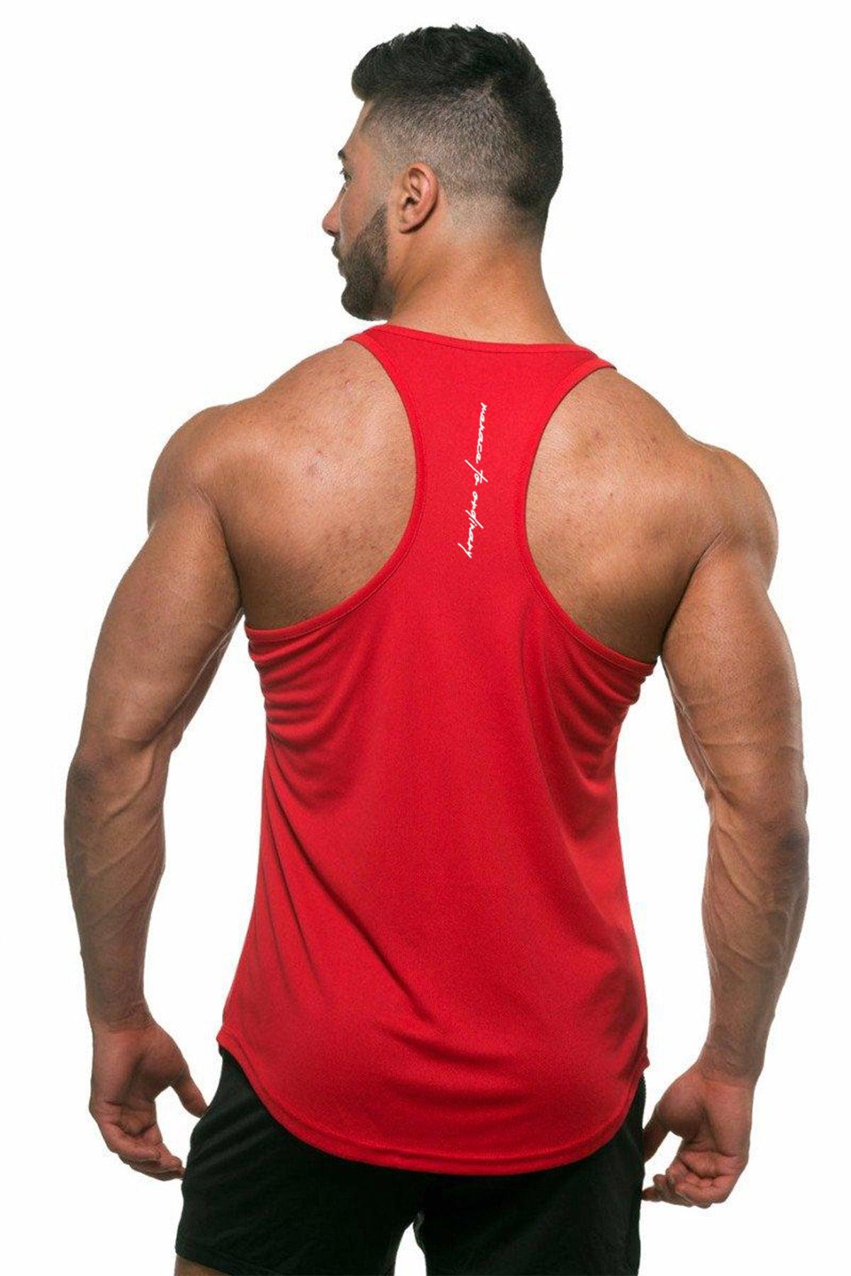 Muscle Nation Stringer Fast-Dry Bodybuilding Workout Stringer - Red – Jed North