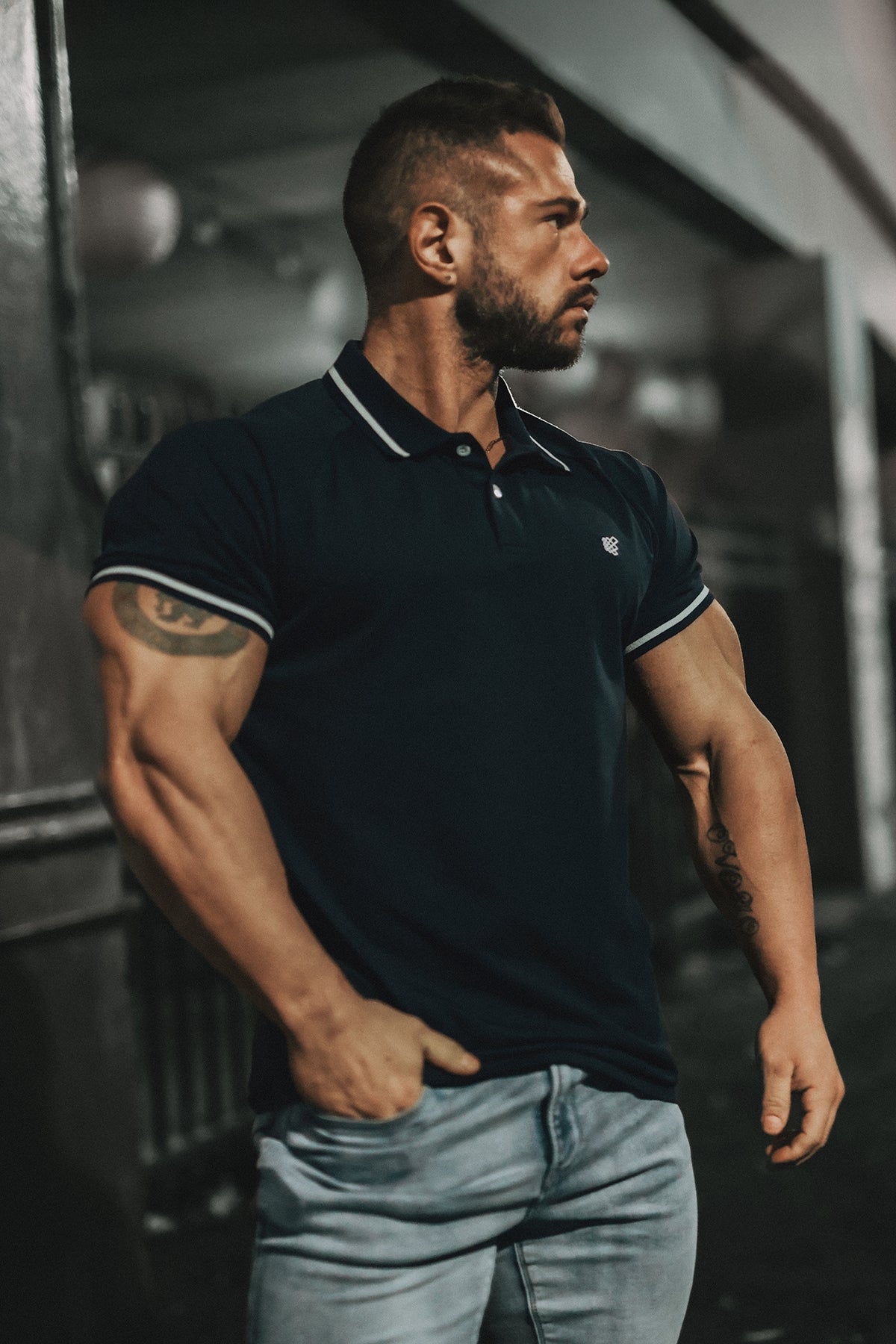 Banded Muscle-Fit Polo T-Shirt - Navy – Jed North
