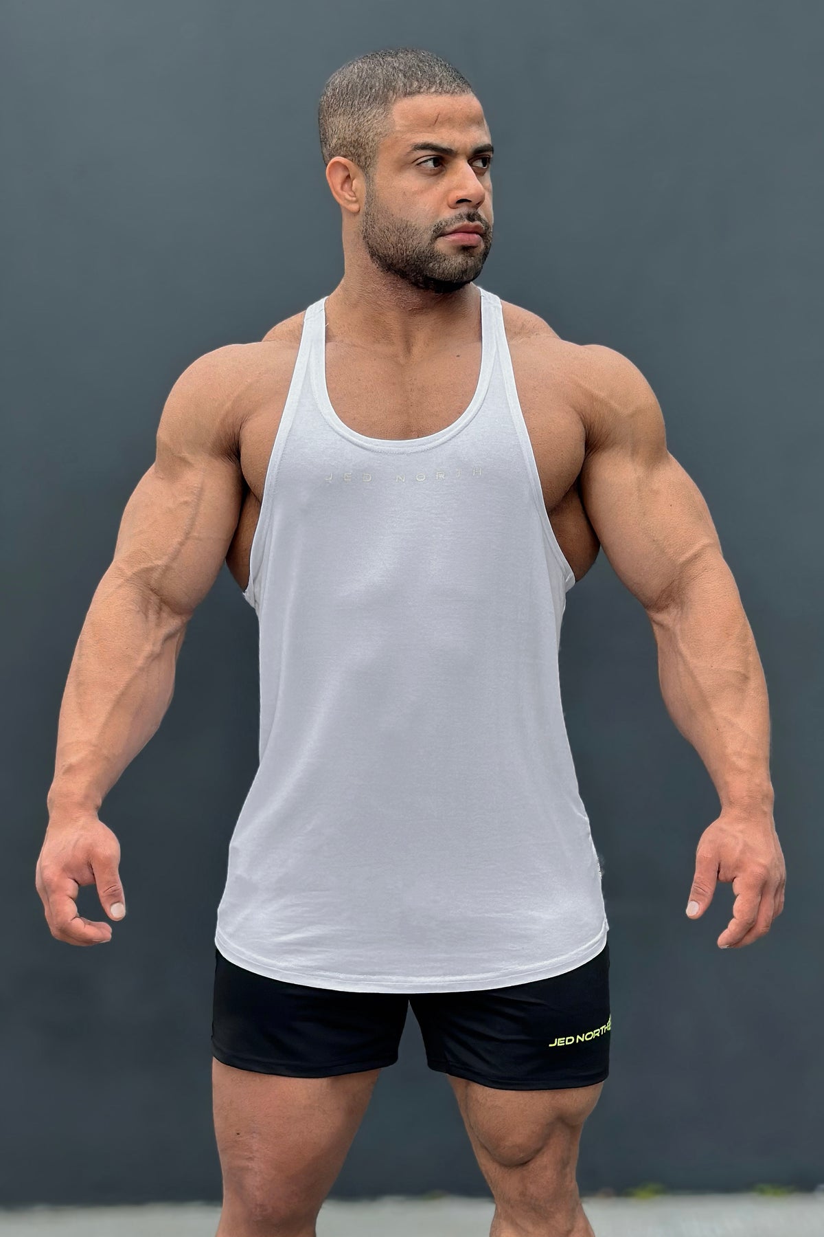 Classic Bodybuilding Racerback Stringer - White