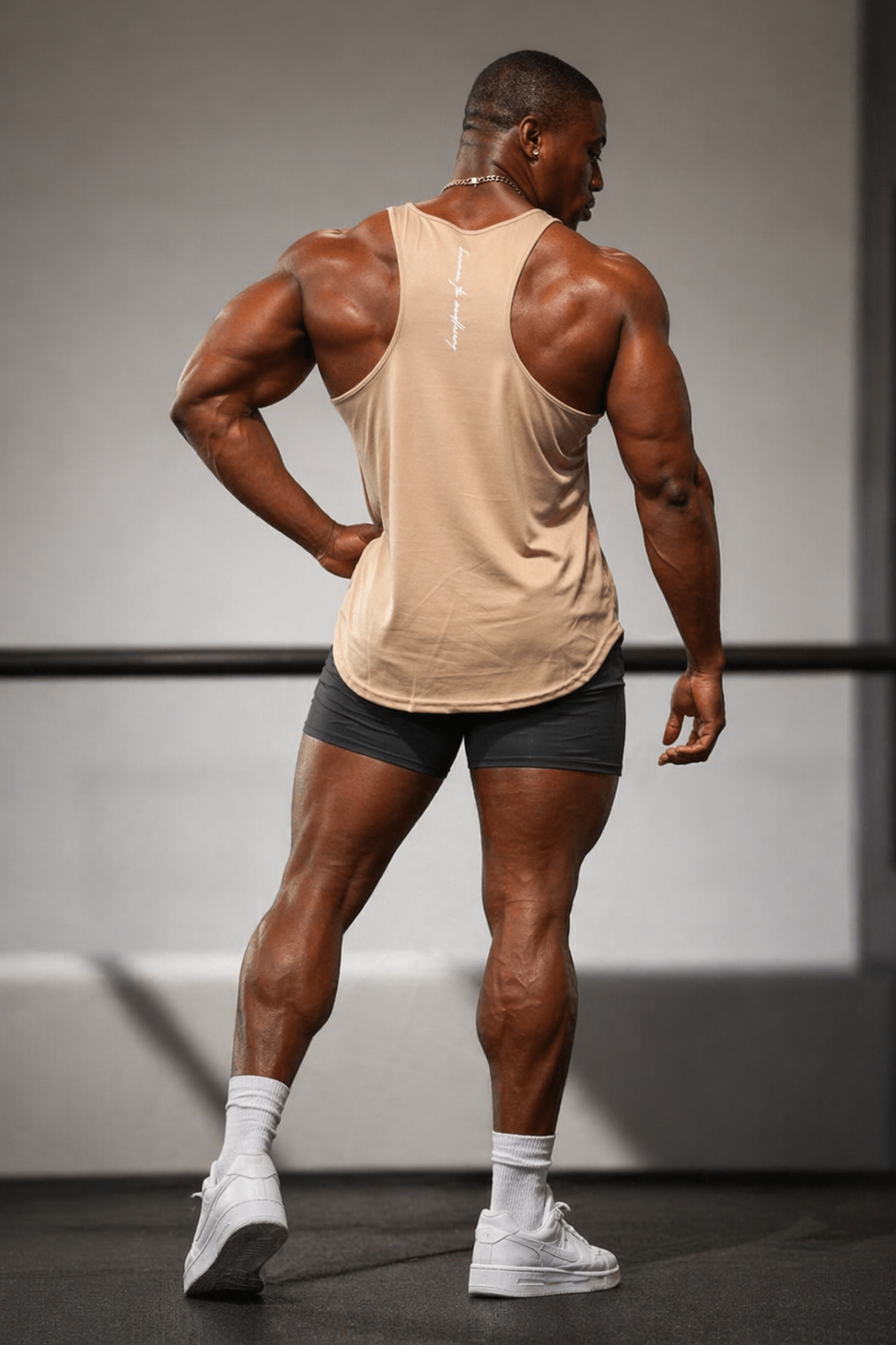 Fast-Dry Bodybuilding Workout Stringer - Khaki