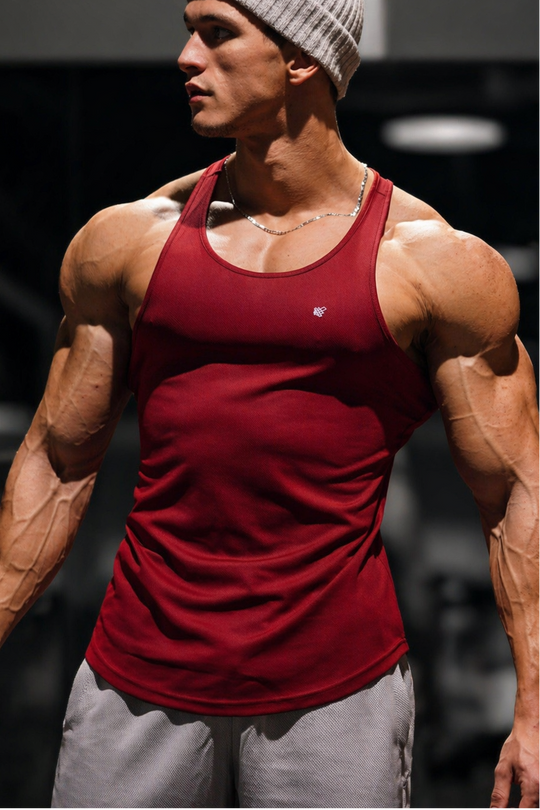 Fast-Dry Bodybuilding Workout Stringer - Maroon