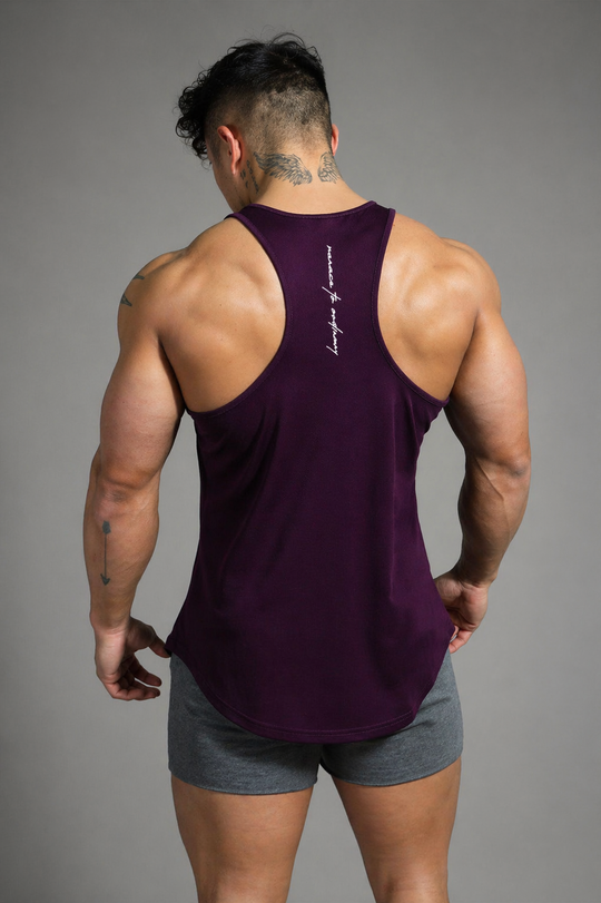Fast-Dry Bodybuilding Workout Stringer - Dark Purple