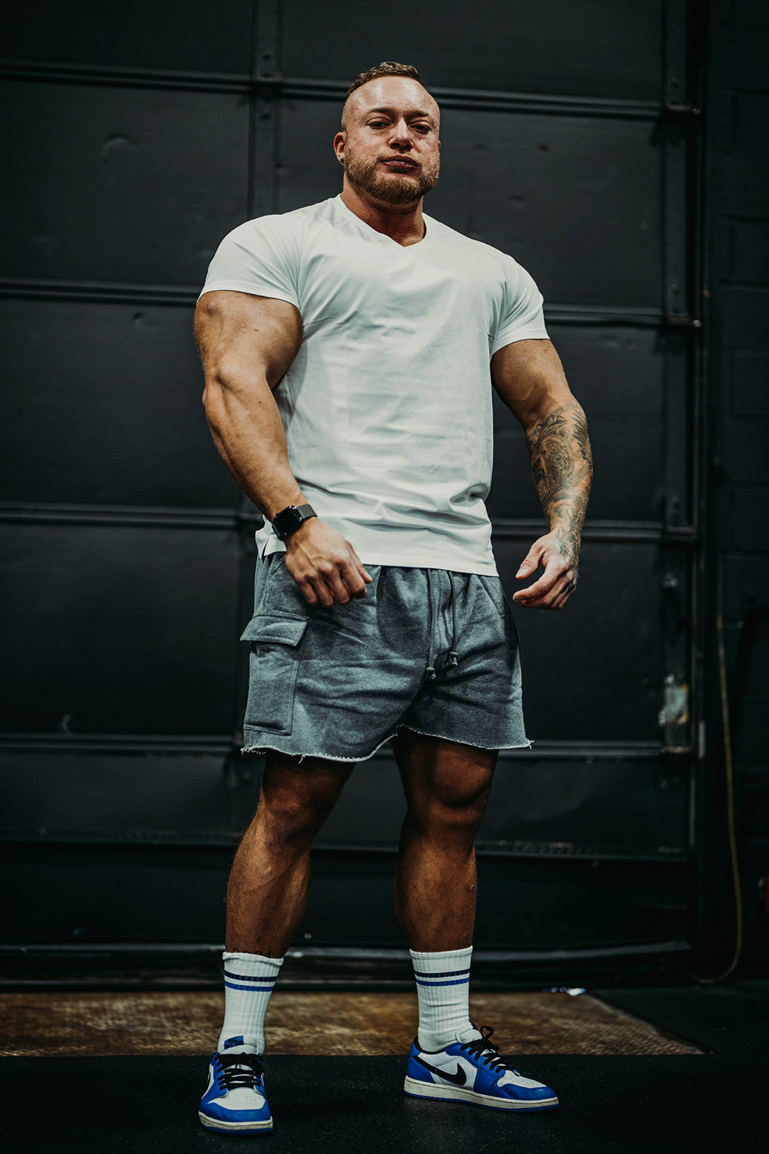 V Neck Muscle-Fit T-Shirt - White