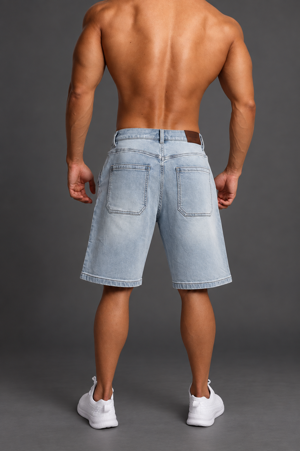 Baggy Fit Denim Shorts - Blue
