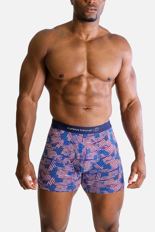 Men's Boxer Briefs - USA Flag