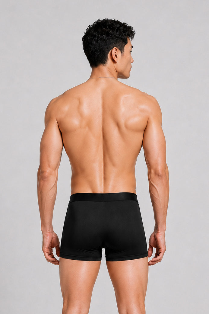 Men's Soft Modal Boxer Briefs - Midnight Black