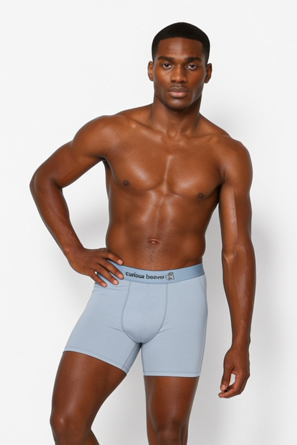 Men's Soft Modal Boxer Briefs - Silver Blue