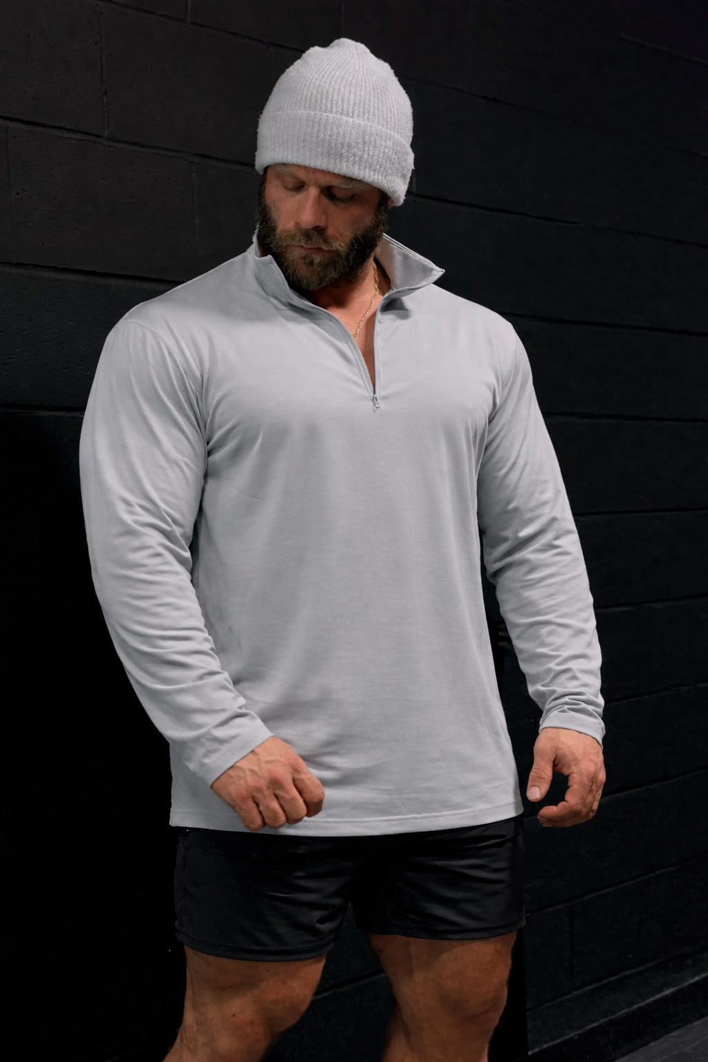 Quarter-Zip Training Long Sleeve - Heather Gray