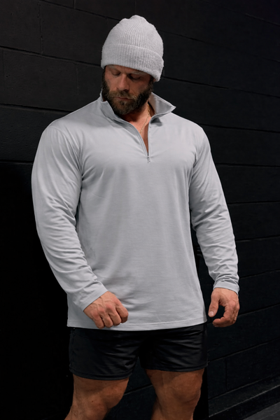 シシクイBRUSHED / HEATHER GRAY Quarter-Zip Training Long Sleeve - Heather Gray – Jed North